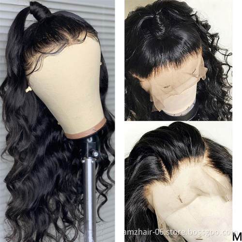 Body Wave Human Hair Hd Swiss Lace Front Wig Pre Plucked Raw Brazilian Virgin Human Hair Transparent 360 Full Lace Frontal Wig